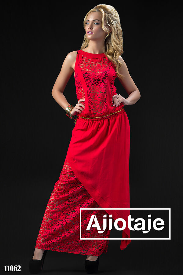 Ajiotaje Штапельное платье в пол с открытой спинкой