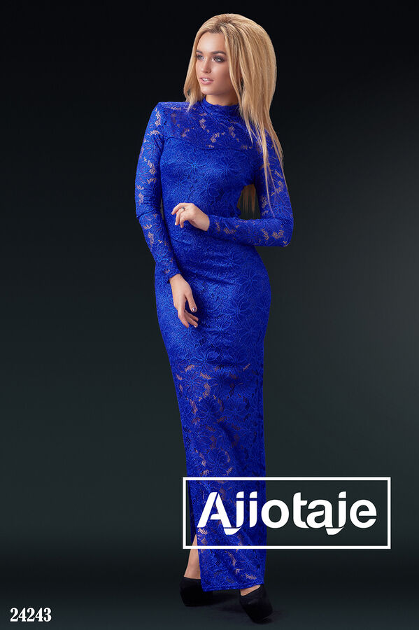 Ajiotaje Нежное платье цвета электрик с открытой спинкой