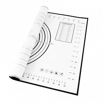 Коврик силиконовый армированный гладкий с разметкой, 60*40 см