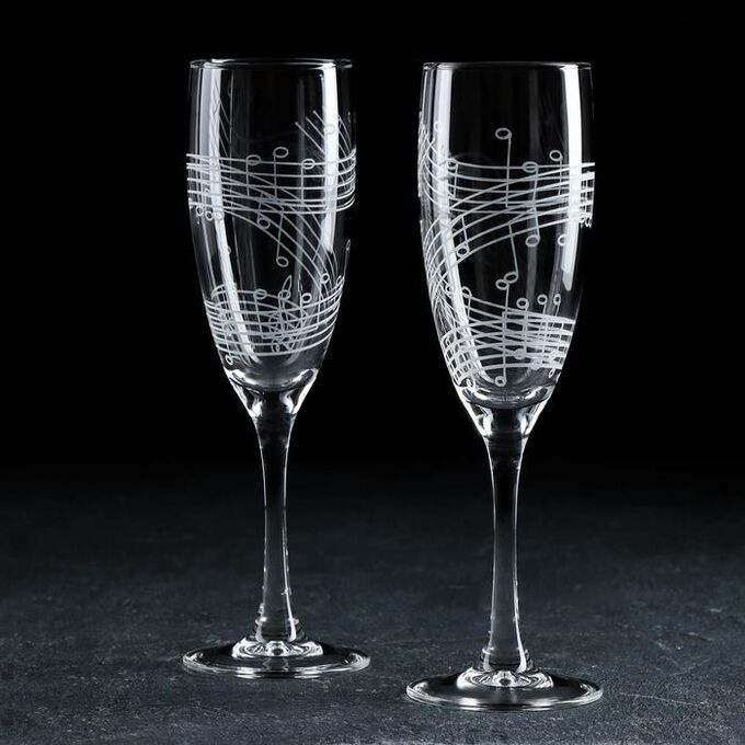 Набор бокалов для шампанского GiDGLASS «Джаз», 170 мл, 2 шт