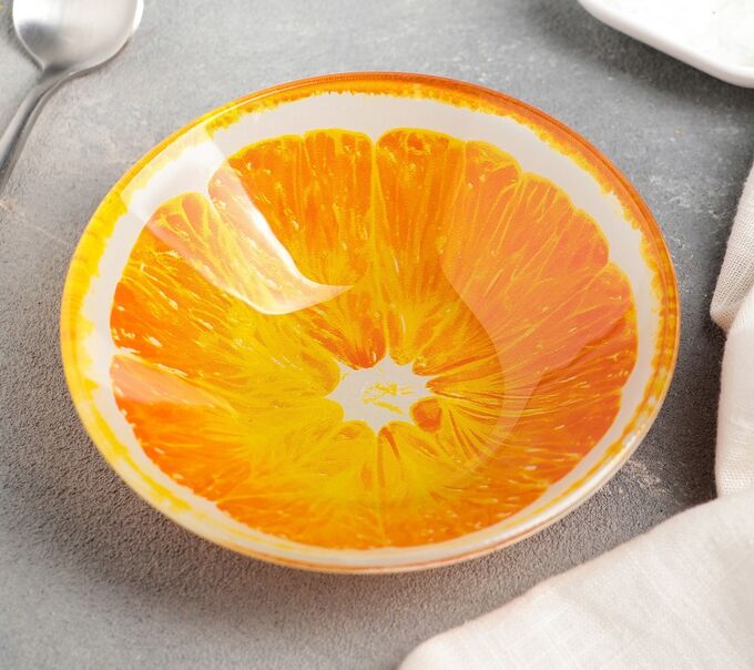 Тарелка стекляная Апельсин 150мл 12*2,5см 3941241