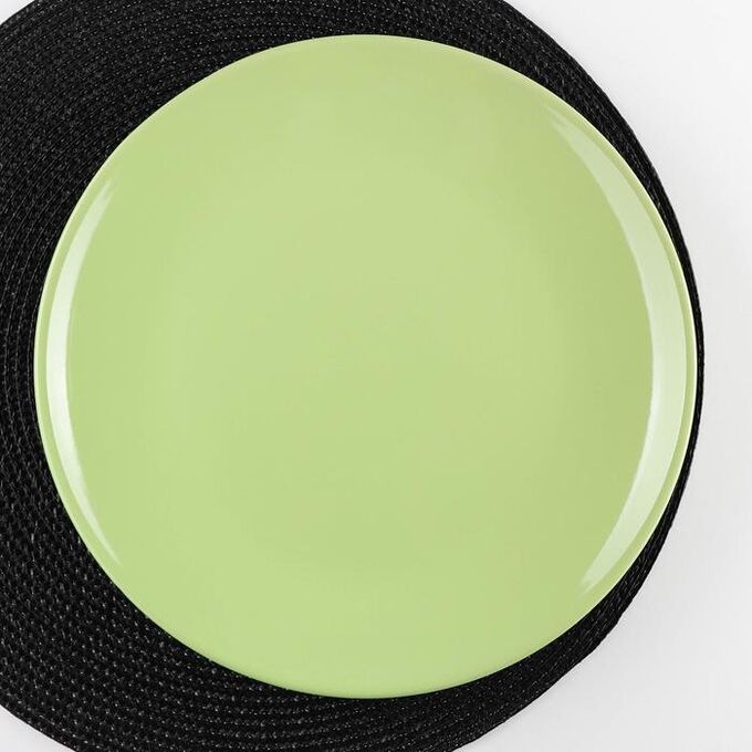 Тарелка обеденная Доляна «Пастель», d=27 см, цвет зелёный