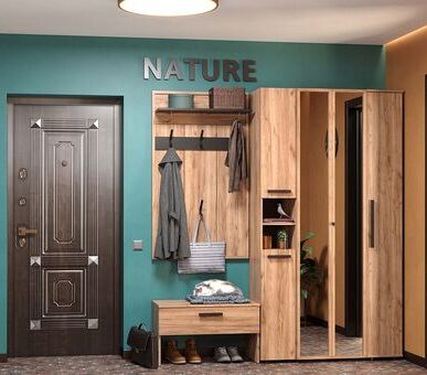 ГЛАЗОВ Nature 87 (прихожая) Шкаф для одежды и белья. С зеркалом