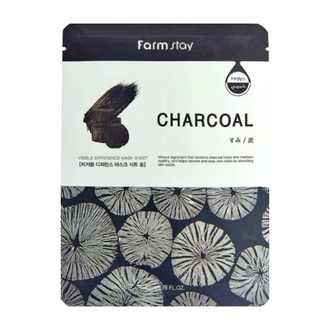 FarmStay Маска-салфетка УГОЛЬ, Visible Difference Mask Sheet Charcoal, 23мл