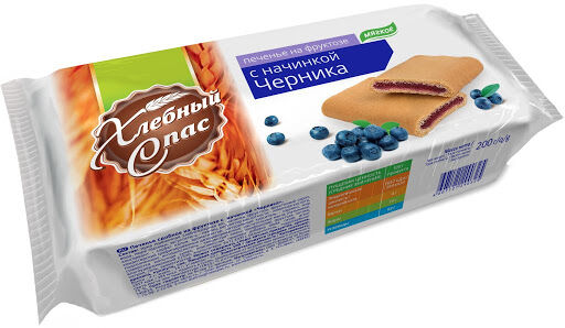 Печенье Хлебный спас сдобное с начинкой Черника на фруктозе 200,0 РОССИЯ