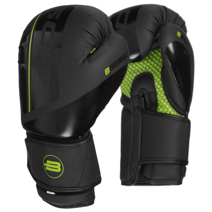 СИМА-ЛЕНД Перчатки боксёрские BoyBo B-Series, флекс, цвет чёрный/зелёный, 10 унций