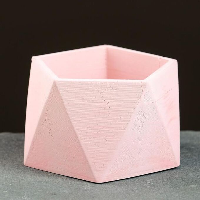 Кашпо Пятиугольник 9 х 6 см розовый