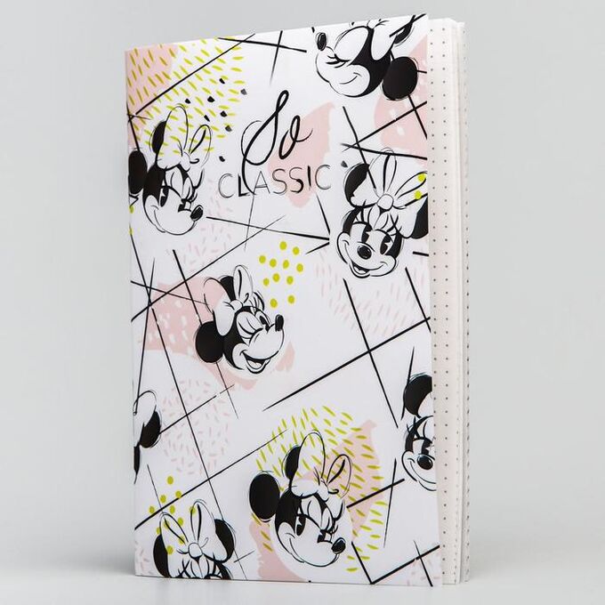 Disney Блокнот А5 на скрепке, 40 листов, в обложке софт-тач, So classic, Минни Маус