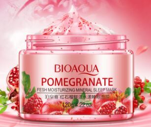 BIOAQUA POMEGRANATE Ночная маска для лица с экстрактом красного граната, 120 г,12 шт/уп