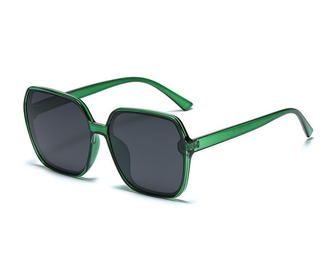 Женские солнцезащитные очки с поляризацией в защитном чехле, прозрачные зеленые оправа и дужги