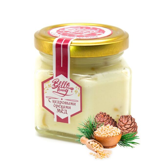 BelloHoney Крем-мед 150 г  с кедровыми орешками  Мёдовик