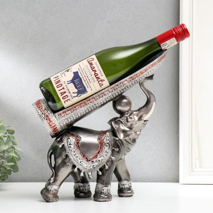 СИМА-ЛЕНД Сувенир полистоун подставка под бутылку &quot;Грифельный слон&quot; 29,5х29х10 см