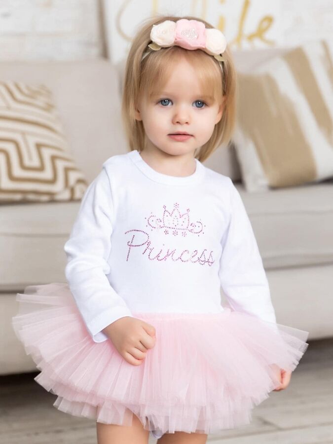 Luxury Baby Боди &quot;Принцесса&quot; с розовой юбочкой из фатина