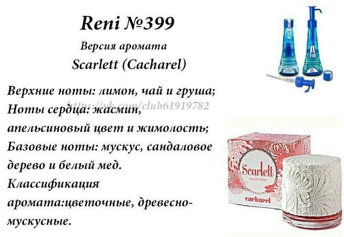 Рени парфюм каталог ароматов по номерам с картинками