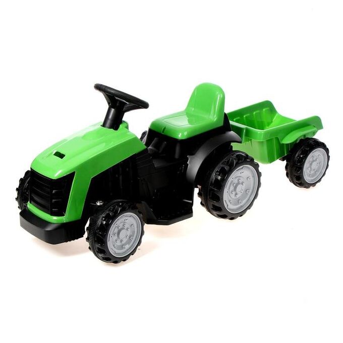 1 TOY Электромобиль «Трактор», с прицепом, цвет зелёный