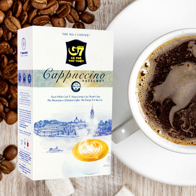 Кофейные фирмы. Растворимый кофе фирмы «trungnguyen» «g7» 3в1. G7 Cappuccino Hazelnut. Капучино 3 в 1. Капучино 3 в 1 g7.