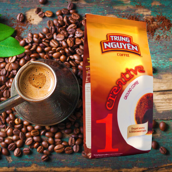 TRUNG NGUYEN Молотый кофе  фирмы «TrungNguyen»
«CREATIVE №1» со вкусом шоколада 
Состав: Робуста
Вес: 250 грамм.