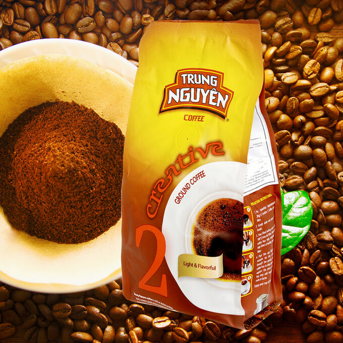 TRUNG NGUYEN Молотый кофе  фирмы «TrungNguyen»
«CREATIVE №2» со вкусом шоколада 
Состав: Робуста+Арабика
Вес: 250 грамм.