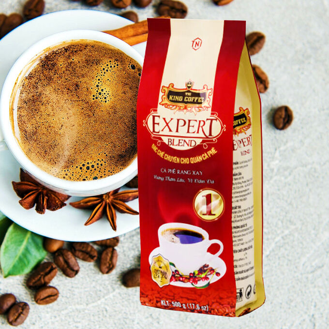 Молотый кофе EXPERT 1, 500 гр, KING COFFEE Состав: кофе молотый из зерен сортов Арабика, Робуста, Эксцельза ,Катимор, натуральная добавка шоколад.