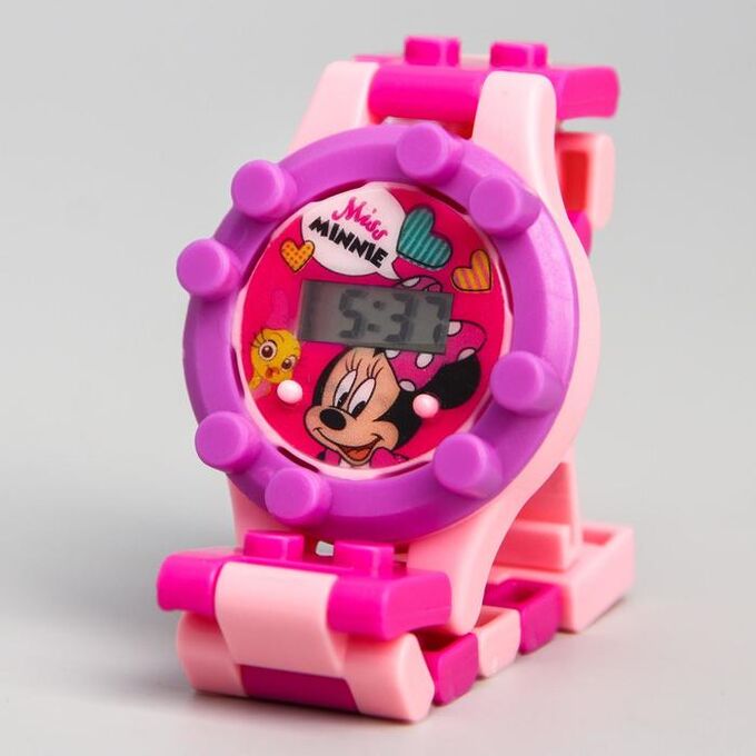 Disney Часы наручные лего, Минни Маус, с ремешком-конструктором