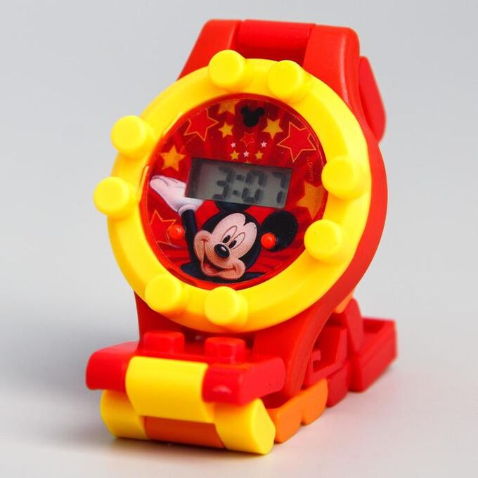 Disney Часы наручные лего, Микки Маус, с ремешком-конструктором