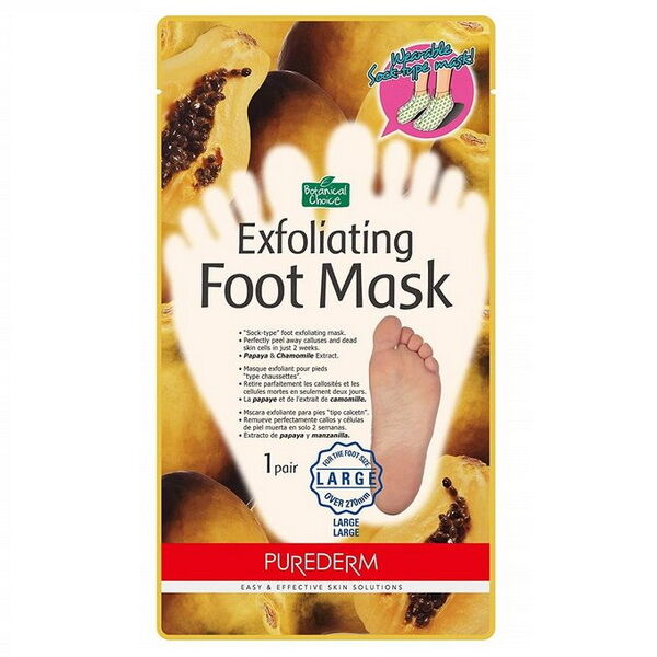 Пилинг-носочки для ступней размером от 27см Purederm Exfoliating foot mask large, 1 пара