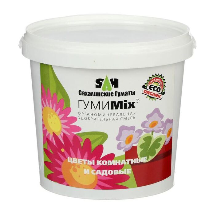 Удобрение гуминовоеГумиMix гранулы для цветов комнатных и садовых, 0,9 кг