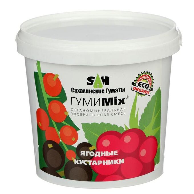 Удобрение гуминовое ГумиMix гранулы для ягодных кустарников, 0,9 кг