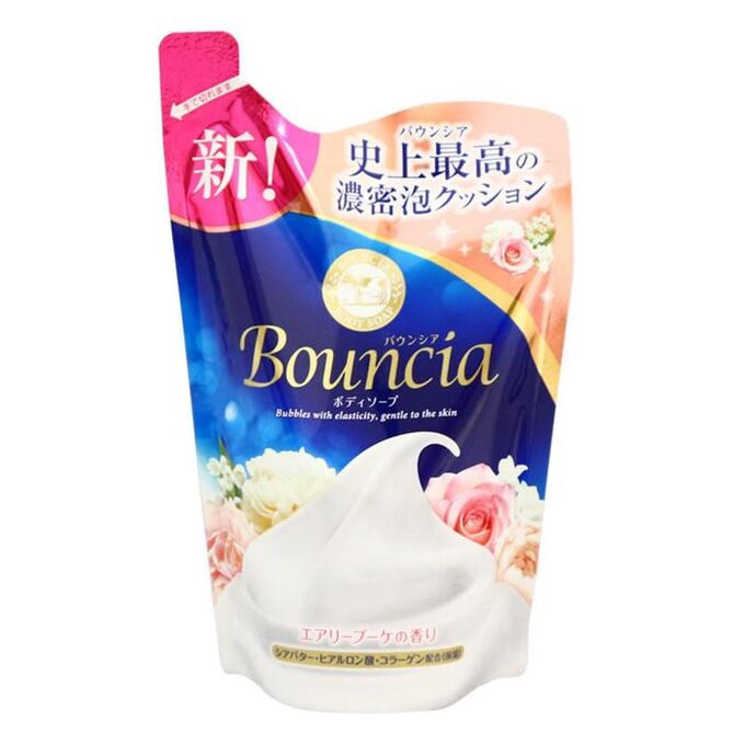 Сливочное жидкое мыло для рук и тела, Bouncia, с ароматом роскошного букета, мягкая упаковка