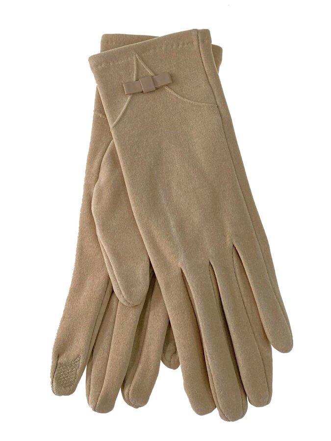 Удлинённые женские перчатки из велюра, цвет бежевый