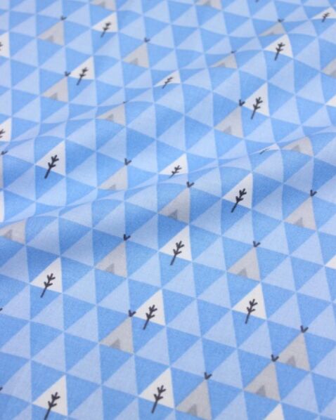 Купава Поплин &quot;Треугольники - вигвамы&quot; цв.голубой, (комп), ш.1.5м, хлопок-100%,115гр/м.кв