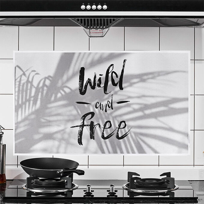 Наклейка жироотталкивающая для кухни &quot;Wild and Free&quot; Белый 75*45 см (1715)