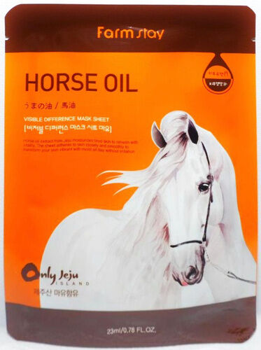 Farm Stay Маска тканевая с конским жиром Horse Oil Visible Difference Mask Sheet, 23мл