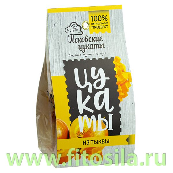 Цукаты из ТЫКВЫ (тыква, сахар), 80г, Псковские цукаты