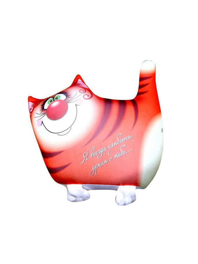 DOMTRIK Антистрессовая подушка-игрушка &quot;Звери Улыбки&quot; маленькие (кот рыжий)