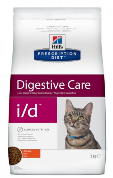 Hill&#039;s Prescription Diet i/d Digestive Care диета сухой корм для кошек для поддержания здоровья ЖКТ 5кг