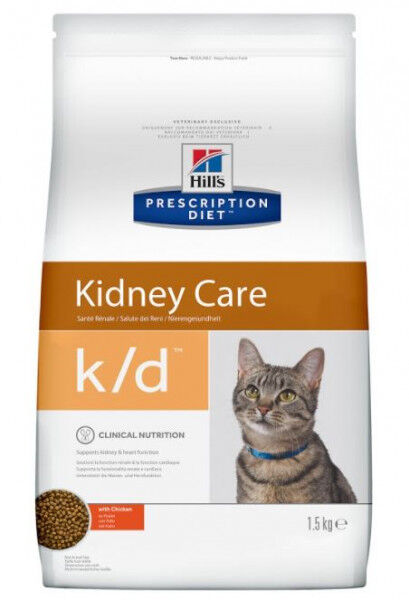 Hill&#039;s Prescription Diet k/d Kidney Care диета сухой корм для кошек при заболеваниях почек 1,5кг