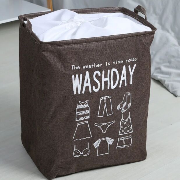 Корзина для вещей на завязках &quot;Washday&quot; коричневая