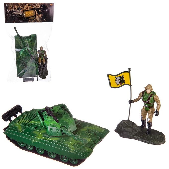 Игровой набор Abtoys Боевая сила Танк, фигурка солдата, акссесуары, в пакете1710