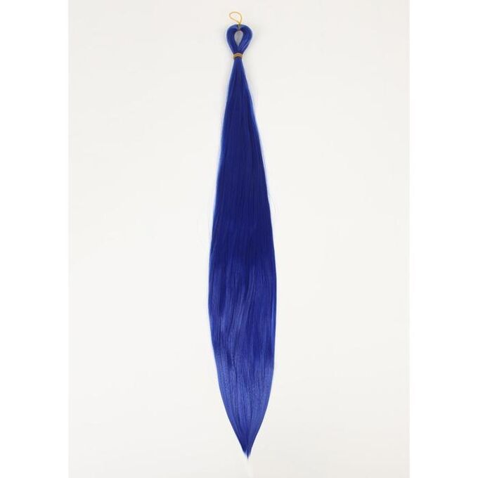 Queen fair Термоволокно для точечного афронаращивания, 65 см, 100 гр, гладкий волос, цвет синий(#61С)
