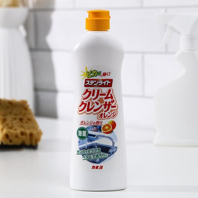 Крем чистящий для кухни с экстрактом Бамбука и Апельсина 400г KANEYO