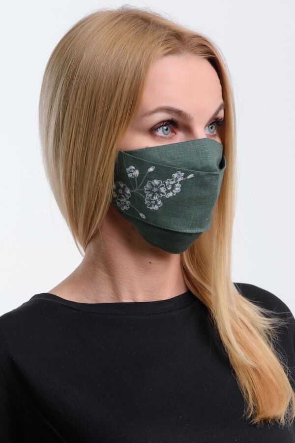 Polinushka Женская маска для лица многоразовая модель Ж513 с росписью океан