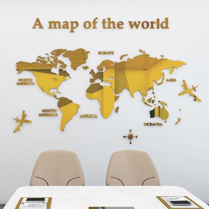 Панно на стену декоративное &quot;Карта мира&quot; 1.8х1  м 5439623