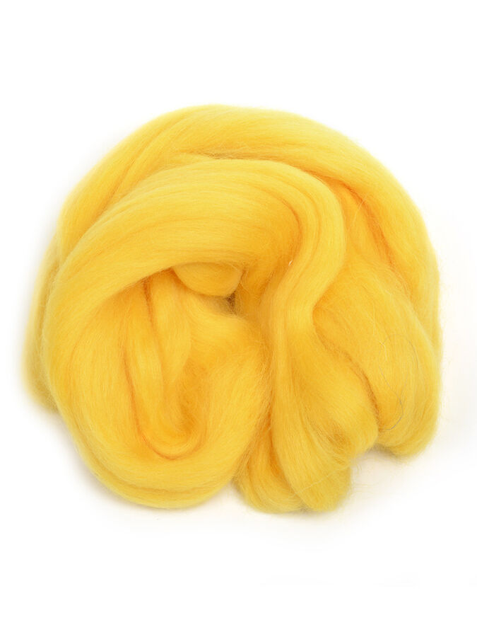 Шерсть для валяния ПЕХОРКА полутонкая шерсть (100%шерсть) 50г цв.012 желток