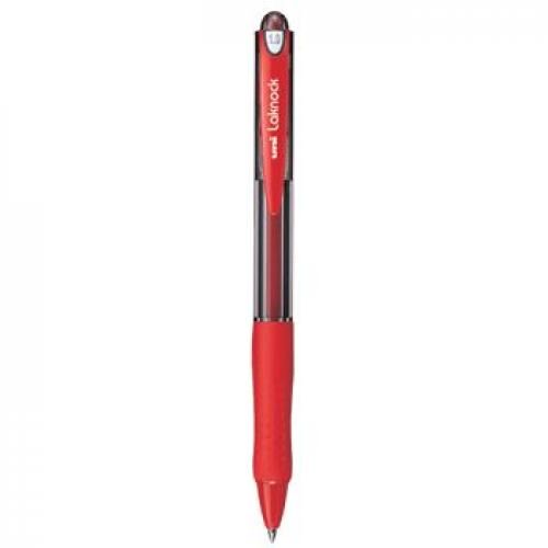 Ручка автоматическая шариковая SN-100 &quot;Laknock&quot; красная 0,5мм (66271) Uni Mitsubishi Pencil {Япония}