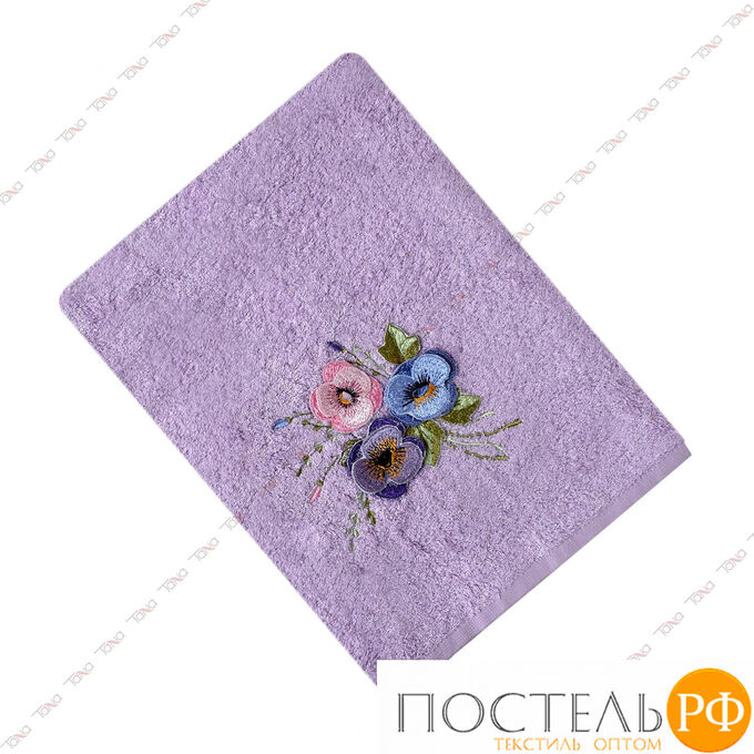 Tana Home Collection ЭСТЕЛЬ-1 30*50 цветок 3Д сиреневое полотенце махровое