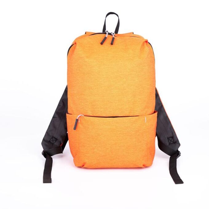 Рюкзак, отдел на молнии, 3 наружных кармана, цвет оранжевый