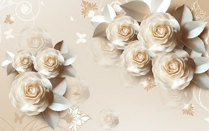 Design Studio 3D Фотообои Кремовая композиция с розами