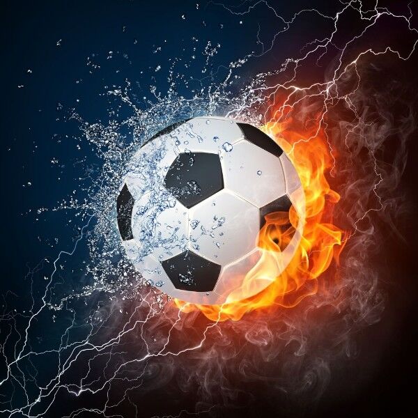 Design Studio 3D Фотообои Огненный футбольный мяч