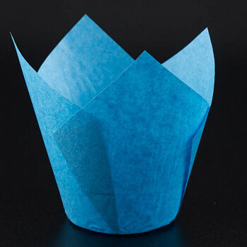 Форма-тюльпан для выпечки голубая 80*50, 20 шт